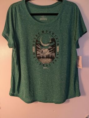 New Women's Rocky Mountain National Park Green Graphic Tee 2XL